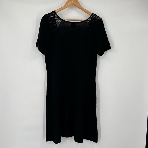 Julia Jordan Stretch Knit Fit & Flare Short Sleeve Dress Black Women's Size XLG - Picture 2 of 7